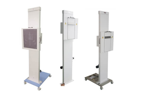 What are the types of chest racks used in 300 mA x-ray machines